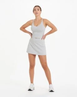 Halo Performance Crop | Pale Grey Heather -Vuori Sales Store VW1005PHG 9358