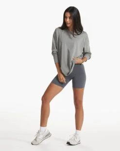 Long Sleeve Feather Tee | Stormy -Vuori Sales Store VW1028STY SP23 W ECOMM TOPS DETAIL 0700 1x1 1a350b58 b59b 4afd bfc6 82e01c071f77