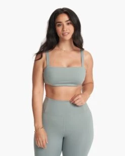 Evolve Square Neck Bra | Fern 9 Evolve Square Neck Bra | Fern -Vuori Sales Store VW1081FRN SP24 W ECOMM sportsbras FRONT TOPS 2 v2
