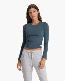 Long Sleeve Coast Crop | Stone
