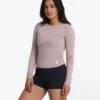 Long-Sleeve Coast Crop Crew | Umber