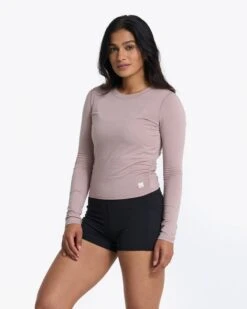 Long-Sleeve Coast Crop Crew | Umber