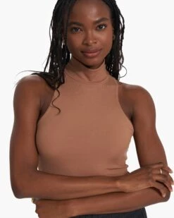 Cove Funnel Neck Tank | Cafe -Vuori Sales Store VW1113CAF SP23 W ECOMM TOPS 2820 DETAIL 1x1 bf5f385a 6a17 46f2 a6bb 78621a5cf67c