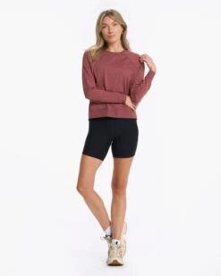 Long-Sleeve Halo Crew | Rosewood Heather -Vuori Sales Store VW241HRO 2563