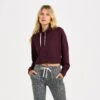 Halo Crop Funnel Neck | Cerise Heather