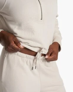 Sedona Half Zip | Salt -Vuori Sales Store VW274SAL FA23 M ECOMM fleece DETAIL 1