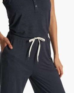 Falls Jumpsuit | Midnight Heather -Vuori Sales Store VW4004HMD FA23 W ECOMM PANTS DETAIL 7 re touched