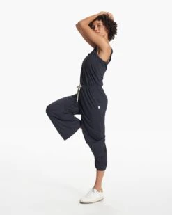 Falls Jumpsuit | Midnight Heather -Vuori Sales Store VW4004HMD FA23 W ECOMM PANTS FULL 2 re touched