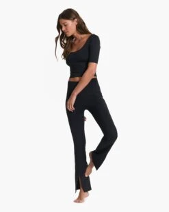 Lux Rib Split Bootcut | Black 12 Lux Rib Split Bootcut | Black -Vuori Sales Store VW4042BLK SP23 W ECOMM FULL 6881 1x1 1027e08c d405 4cff 8166 37bcd9f23ec3