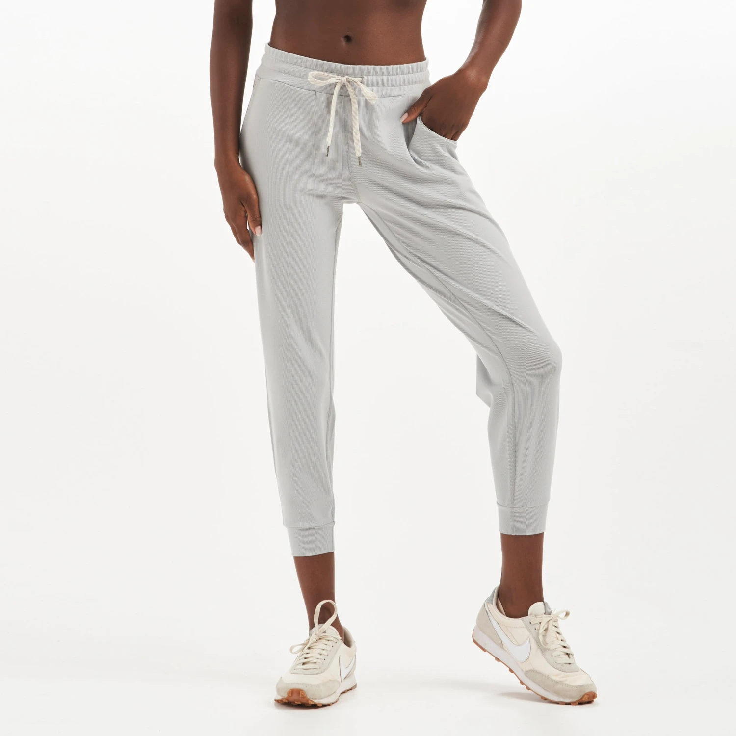 Lux Rib Performance Jogger | Pale Grey Heather 1 Lux Rib Performance Jogger | Pale Grey Heather