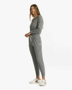 Lux Henley Jumpsuit | Heather Grey