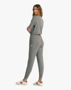 Lux Henley Jumpsuit | Heather Grey -Vuori Sales Store VW478HTG 0154