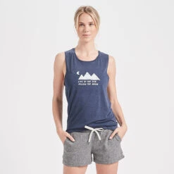 Live By The Sun Tank | Navy Heather